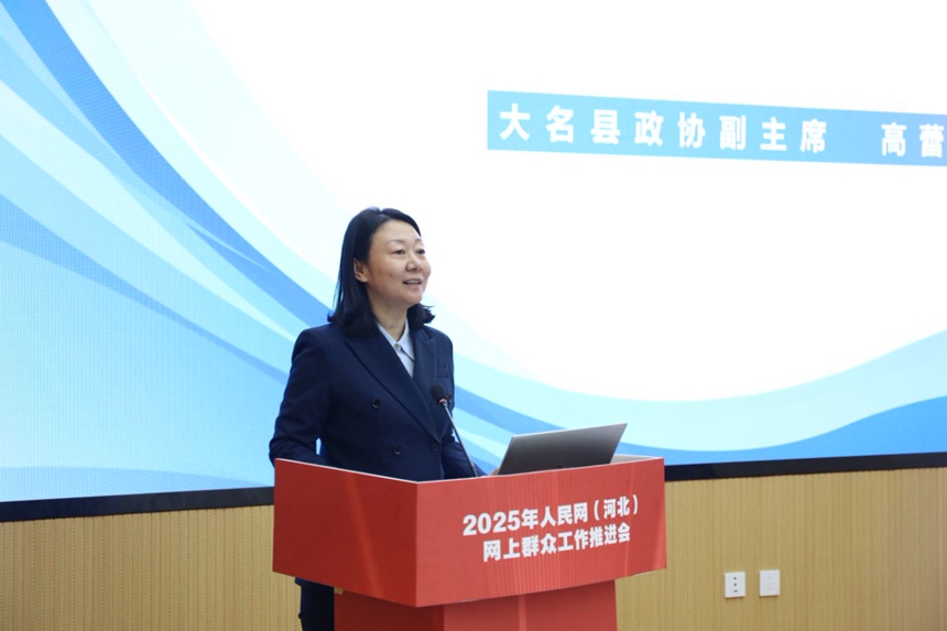 大名縣政協(xié)副主席高蕾介紹“陽光大名”平臺。張凱攝